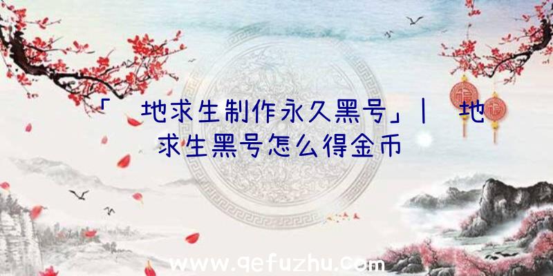 「绝地求生制作永久黑号」|绝地求生黑号怎么得金币